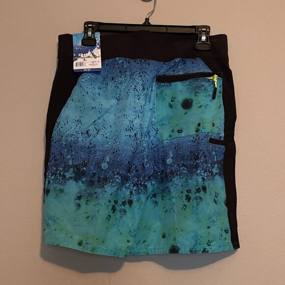 Loco Skailz, Size 32, Mens Swim Trunks, With Underwater Pattern Blue and Black - Picture 2 of 10